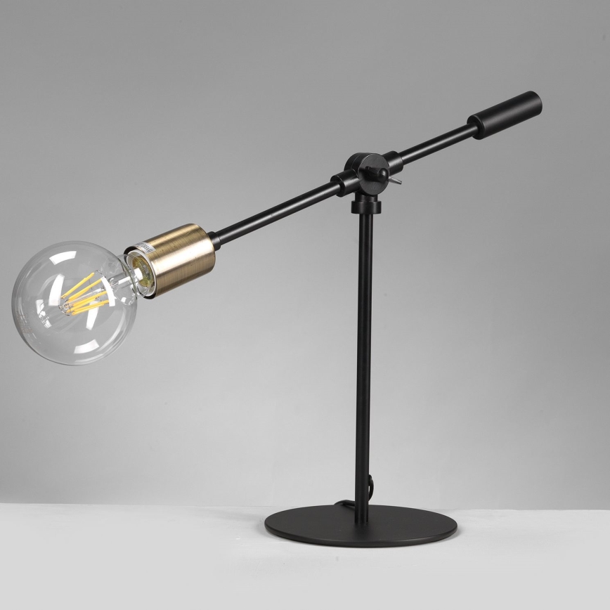 ONLI - Stolna lampa ASTE 1xE27/15W/230V 45 cm crna/zlatna