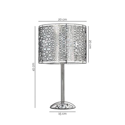 ONLI - Stolna lampa BRUCE 1xE27/15W/230V 40 cm mat krom