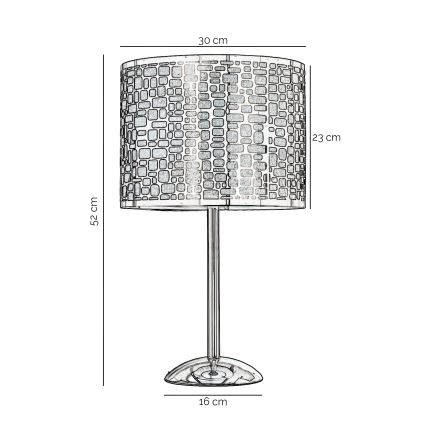 ONLI - Stolna lampa BRUCE 1xE27/15W/230V 52 cm mat krom