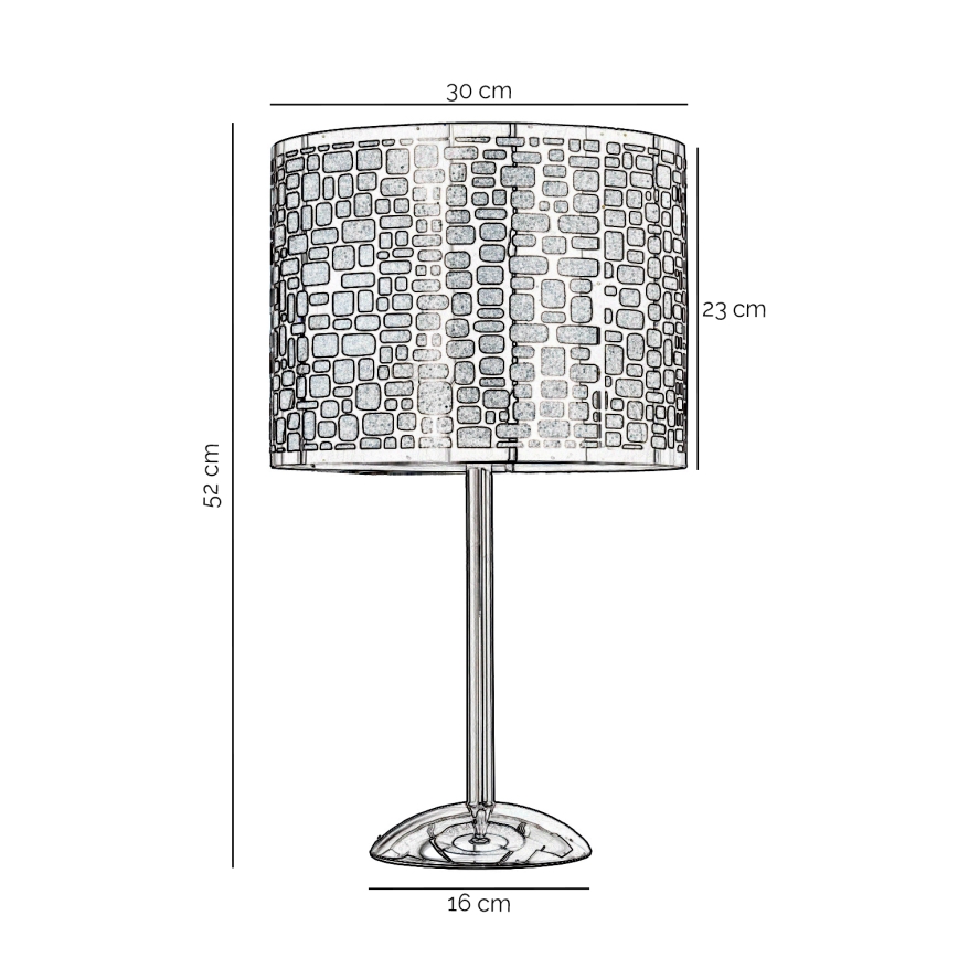 ONLI - Stolna lampa BRUCE 1xE27/15W/230V 52 cm mat krom