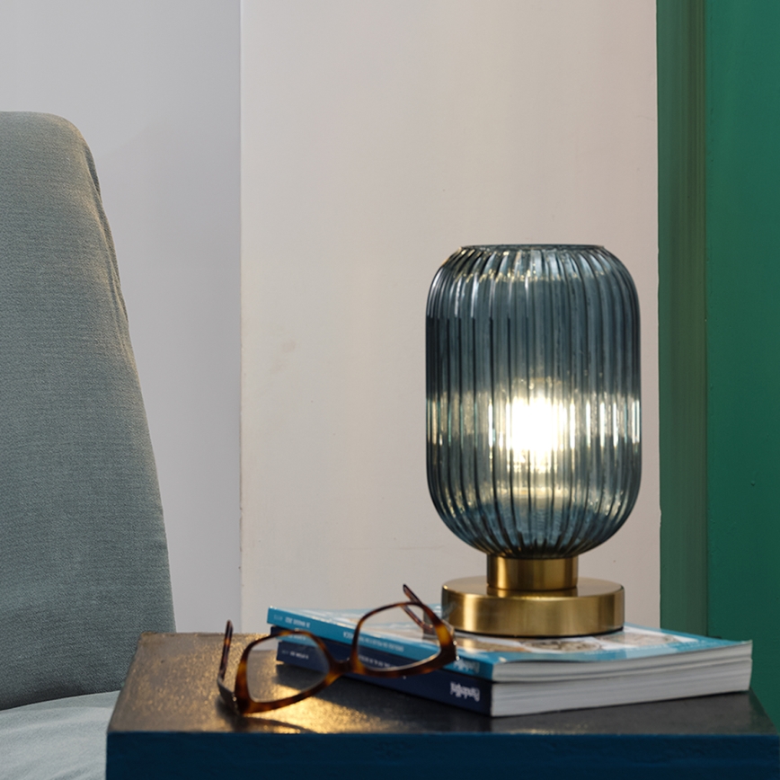 ONLI - Stolna lampa DOROTY 1xE27/22W/230V plava/zlatna