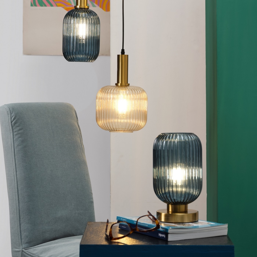 ONLI - Stolna lampa DOROTY 1xE27/22W/230V plava/zlatna