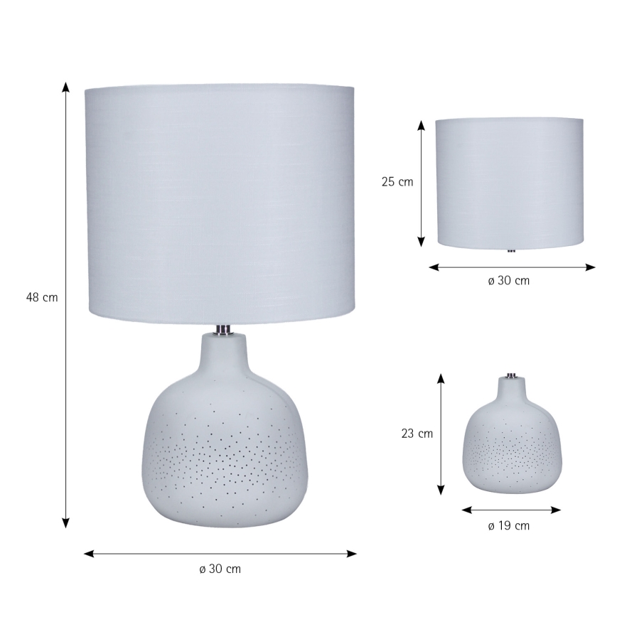ONLI - Stolna lampa ELUMA 2xE27/15W/230V 48 cm bijela