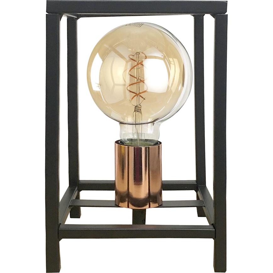ONLI - Stolna lampa FLOKI 1xE27/15W/230V 20 cm crna/bakrena