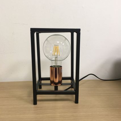 ONLI - Stolna lampa FLOKI 1xE27/15W/230V 20 cm crna/bakrena