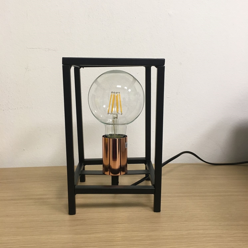 ONLI - Stolna lampa FLOKI 1xE27/15W/230V 20 cm crna/bakrena