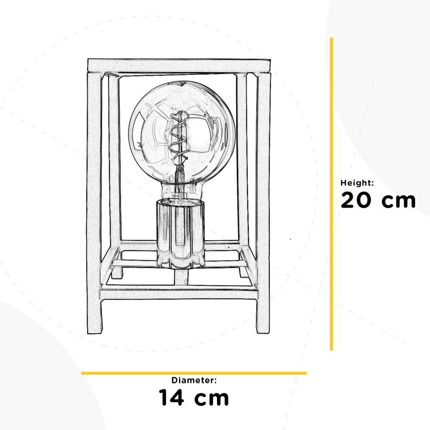 ONLI - Stolna lampa FLOKI 1xE27/15W/230V 20 cm crna/bakrena