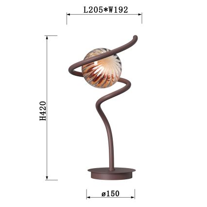 ONLI - Stolna lampa FRIDA 1xG9/10W/230V 42 cm bakrena