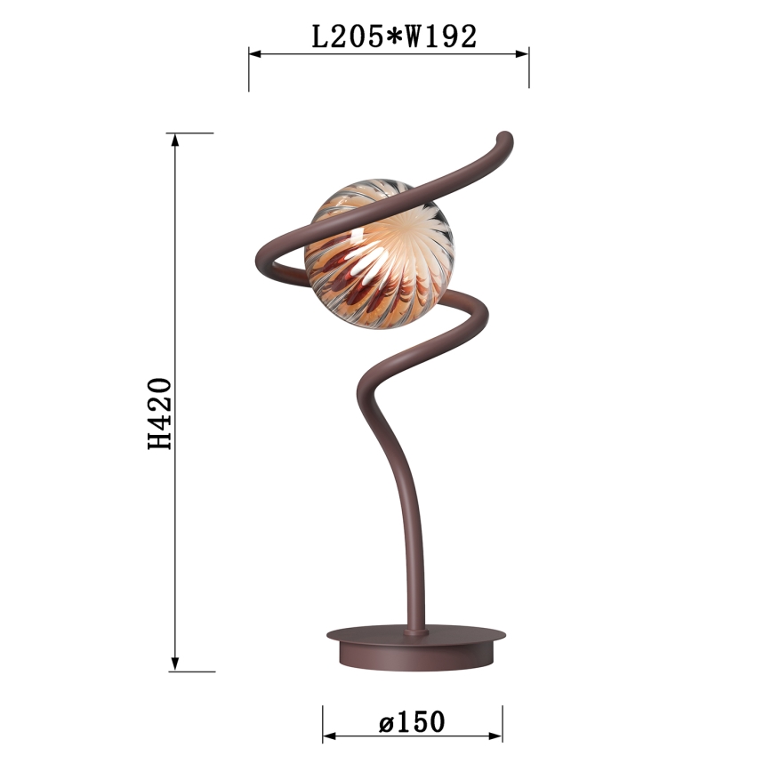 ONLI - Stolna lampa FRIDA 1xG9/10W/230V 42 cm bakrena
