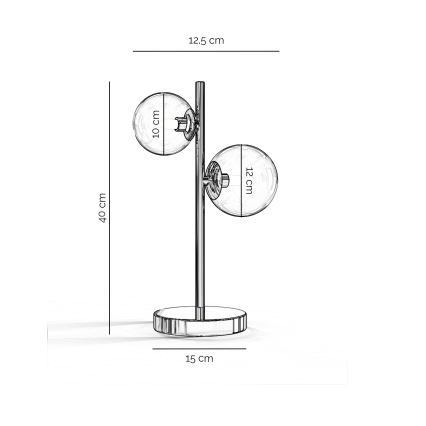 ONLI - Stolna lampa KIMBERLY 2xG9/6W/230V 40 cm sjajni krom
