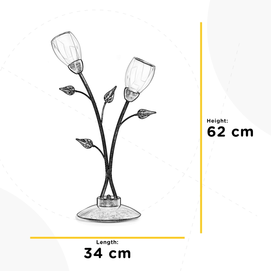 ONLI - Stolna lampa LILIANA 2xE14/6W/230V 60 cm