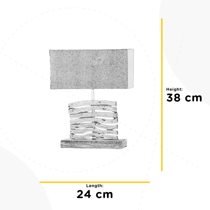 ONLI - Stolna lampa MARICA 1xE27/22W/230V bež 38 cm