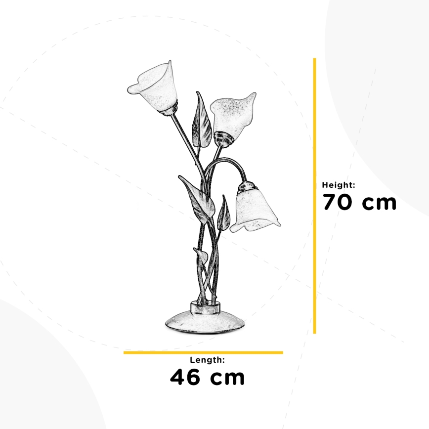 ONLI - Stolna lampa MIRANDA 3xE14/6W/230V 70 cm