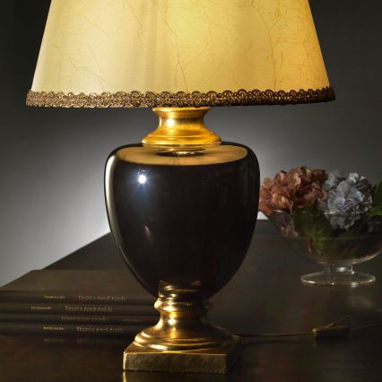 ONLI - Stolna lampa MOZART 1xE27/22W/230V crna/zlatna 67 cm