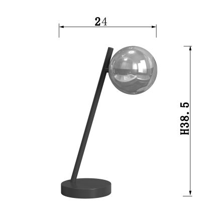 ONLI - Stolna lampa PALOMA 1xG9/10W/230V 38,5 cm crna/dimna
