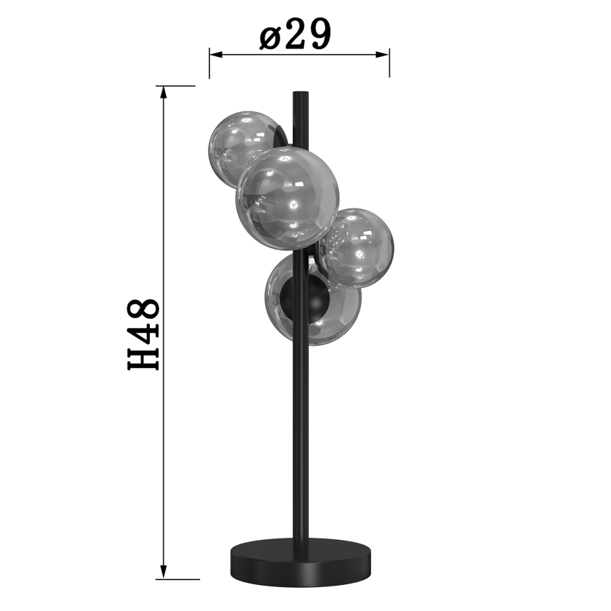 ONLI - Stolna lampa PALOMA 4xG9/10W/230V 48 cm crna/dimna