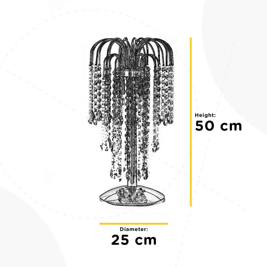 ONLI - Stolna lampa PIOGGIA 2xE14/6W/230V 50 cm sjajni krom
