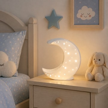 ONLI - Stolna lampa PORCELLANA 1xE14/6W/230V 21 cm mjesec