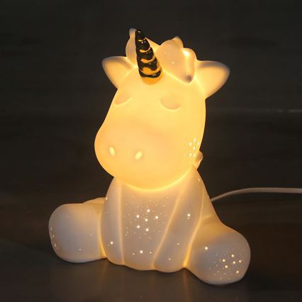 ONLI - Stolna lampa PORCELLANA 1xE14/6W/230V 23,5 cm jednorog