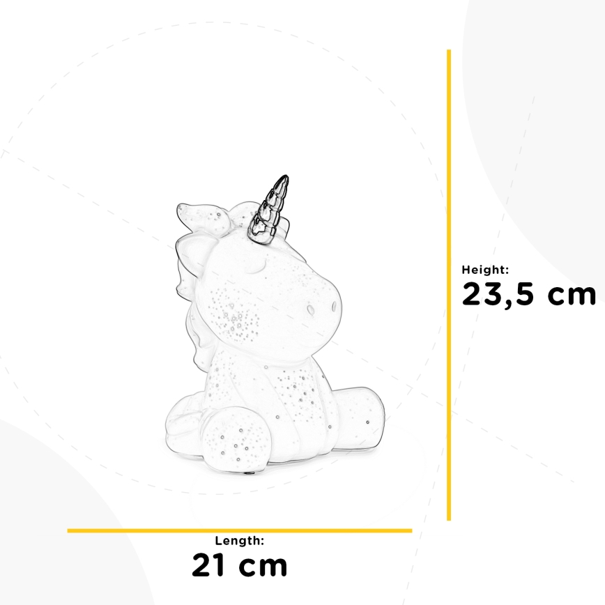 ONLI - Stolna lampa PORCELLANA 1xE14/6W/230V 23,5 cm jednorog