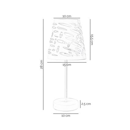 ONLI - Stolna lampa RICKY 1xE14/10W/230V 28 cm bijela