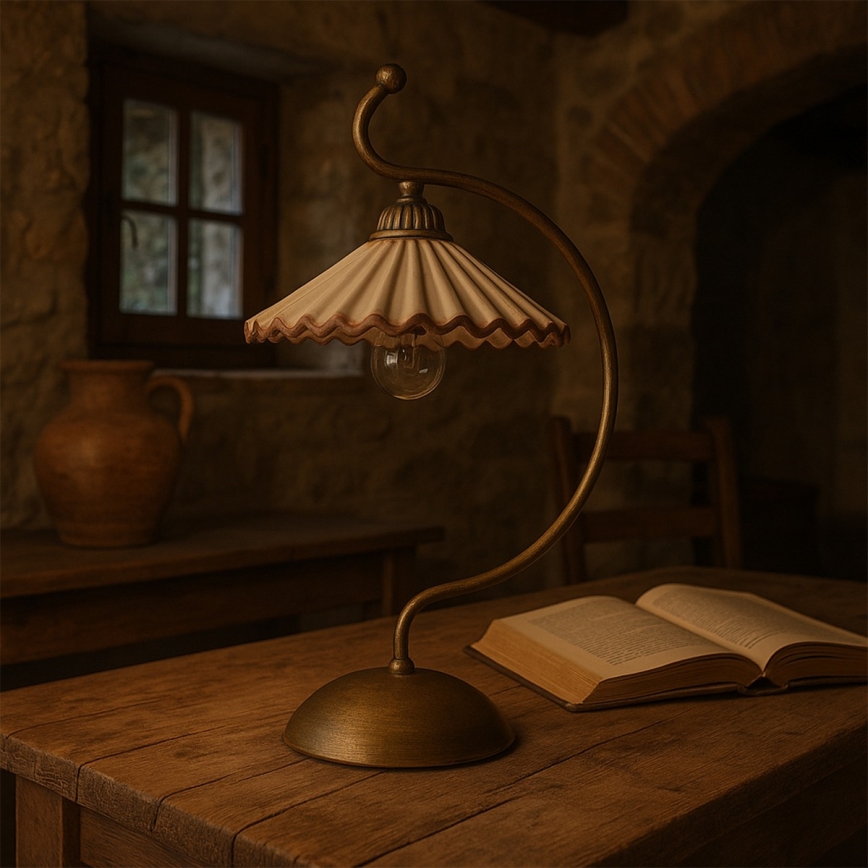 ONLI - Stolna lampa ROSINA 1xE14/6W/230V brončana