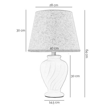 ONLI - Stolna lampa VORTICE 1xE27/22W/230V 64 cm krem