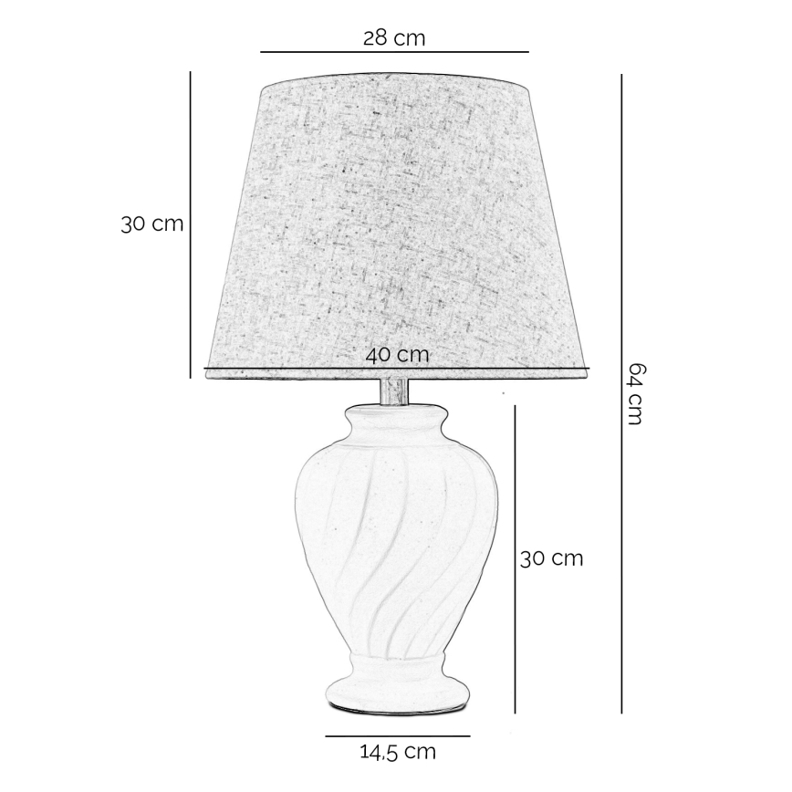 ONLI - Stolna lampa VORTICE 1xE27/22W/230V 64 cm krem