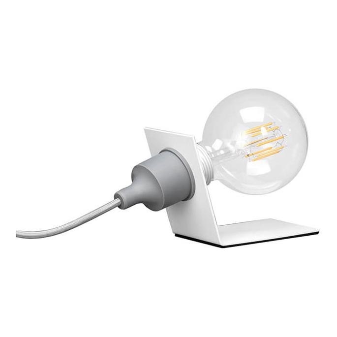 ONLI - Stolna lampa WIRE 1xE27/15W/230V 10 cm siva/bijela