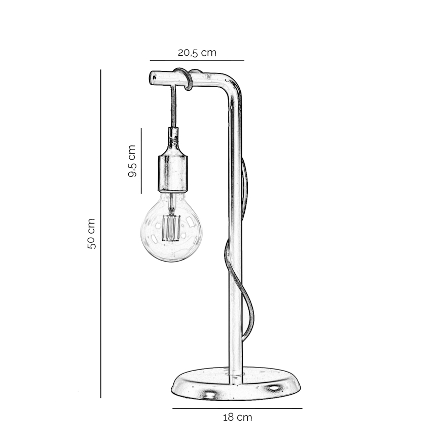 ONLI - Stolna lampa WIRE 1xE27/15W/230V 50 cm crna