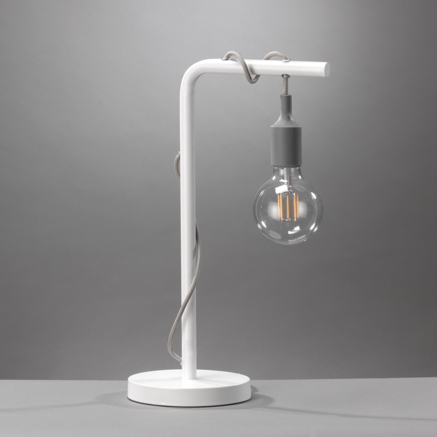 ONLI - Stolna lampa WIRE 1xE27/15W/230V 50 cm siva/bijela