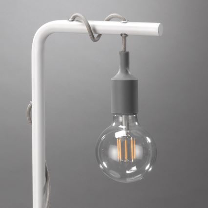 ONLI - Stolna lampa WIRE 1xE27/15W/230V 50 cm siva/bijela