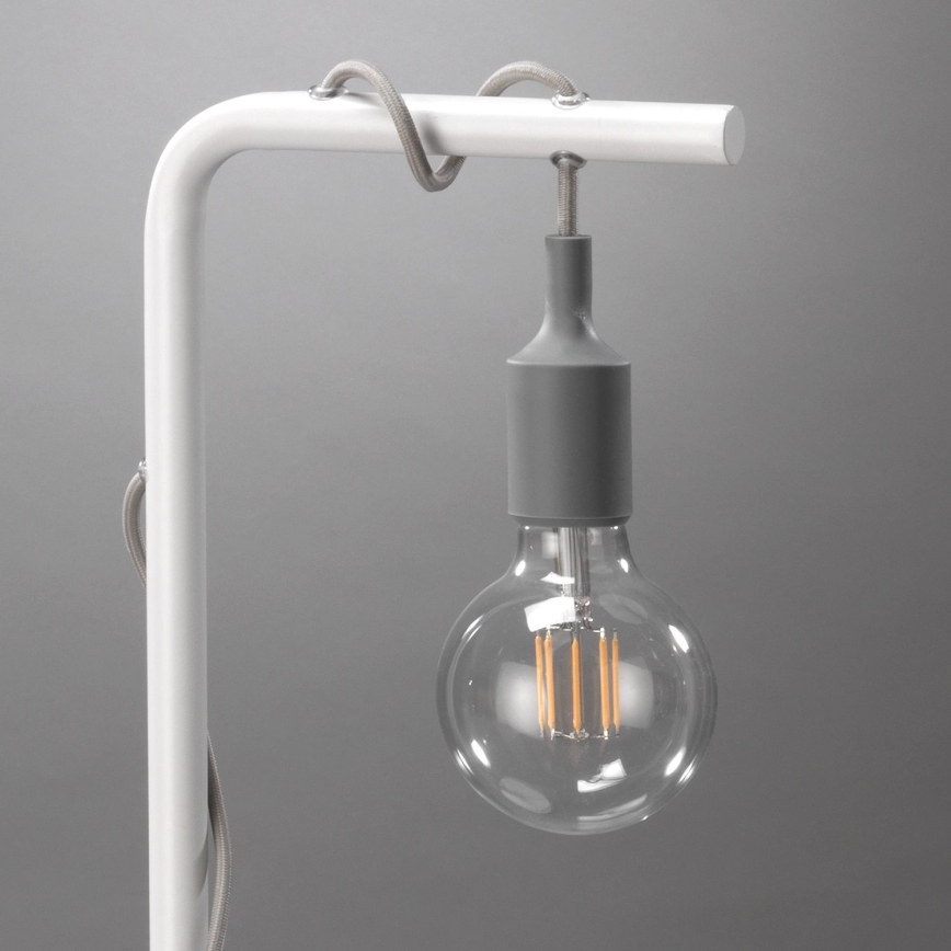 ONLI - Stolna lampa WIRE 1xE27/15W/230V 50 cm siva/bijela