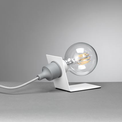 ONLI - Stolna lampa WIRE 1xE27/15W/230V 9 cm siva/bijela