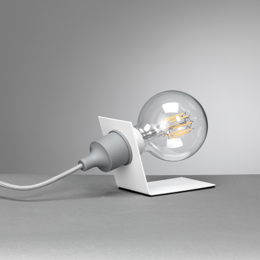 ONLI - Stolna lampa WIRE 1xE27/15W/230V 9 cm siva/bijela