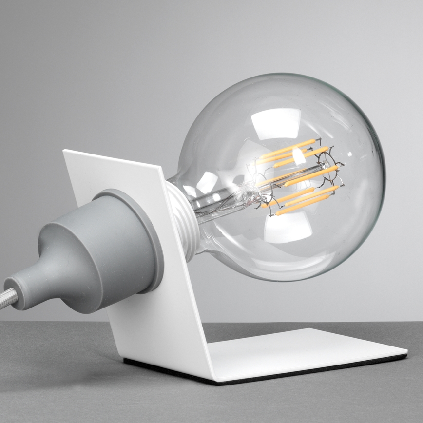 ONLI - Stolna lampa WIRE 1xE27/15W/230V 9 cm siva/bijela
