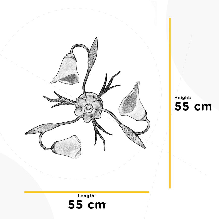 ONLI - Stropna svjetiljka ALGA 3xE14/6W/230V brončana