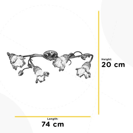 ONLI - Stropna svjetiljka ARIANNA 4xE14/6W/230V brončana