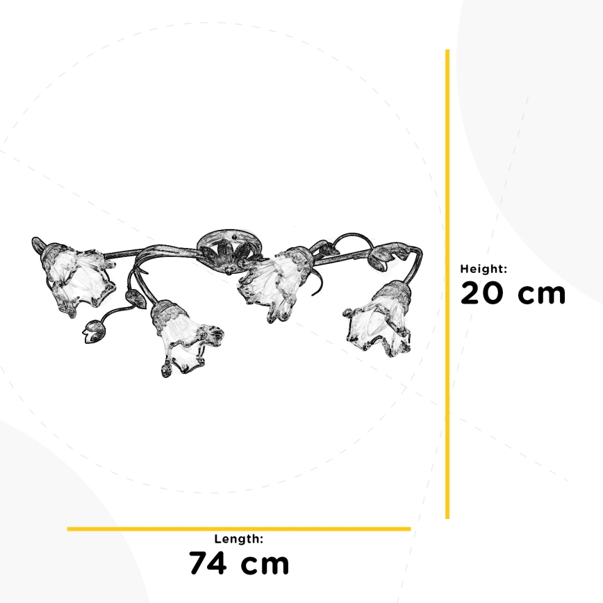 ONLI - Stropna svjetiljka ARIANNA 4xE14/6W/230V brončana