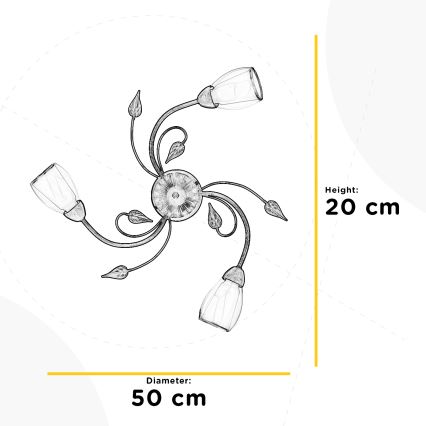 ONLI - Stropna svjetiljka LILIANA 3xE14/6W/230V