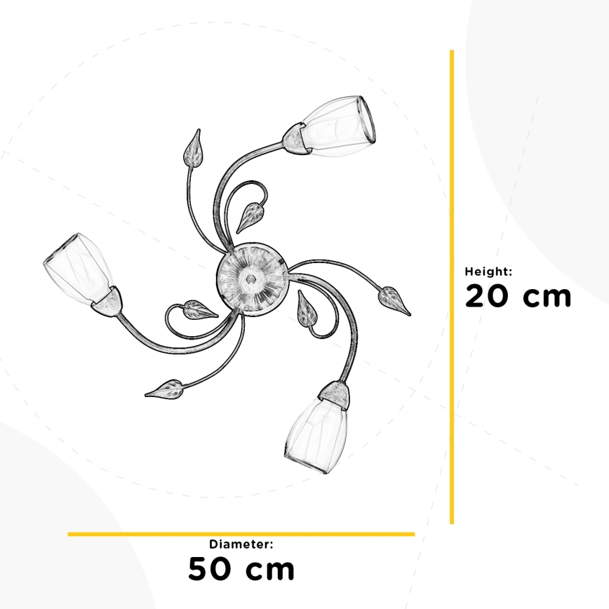 ONLI - Stropna svjetiljka LILIANA 3xE14/6W/230V