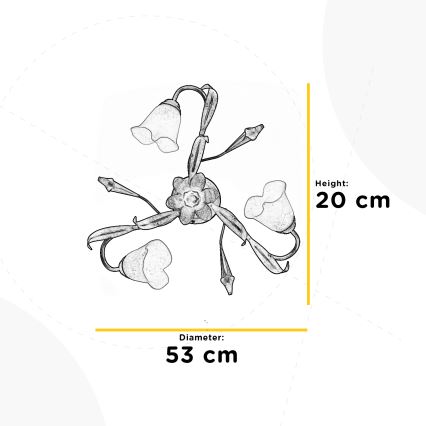 ONLI - Stropna svjetiljka LUCREZIA 3xE14/6W/230V brončana