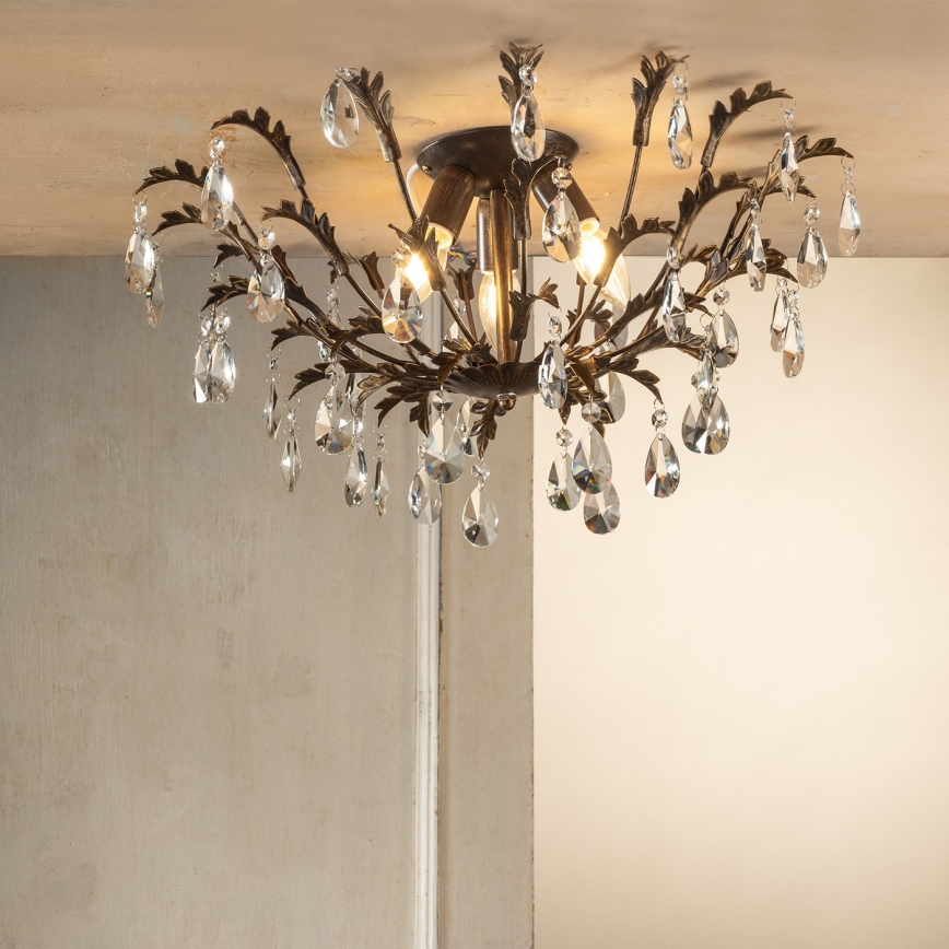 ONLI - Stropna svjetiljka TERESA 3xE14/6W/230V brončana