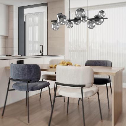 ONLI - Viseći luster na sajli PALOMA 10xG9/3W/230V crna/dimljena