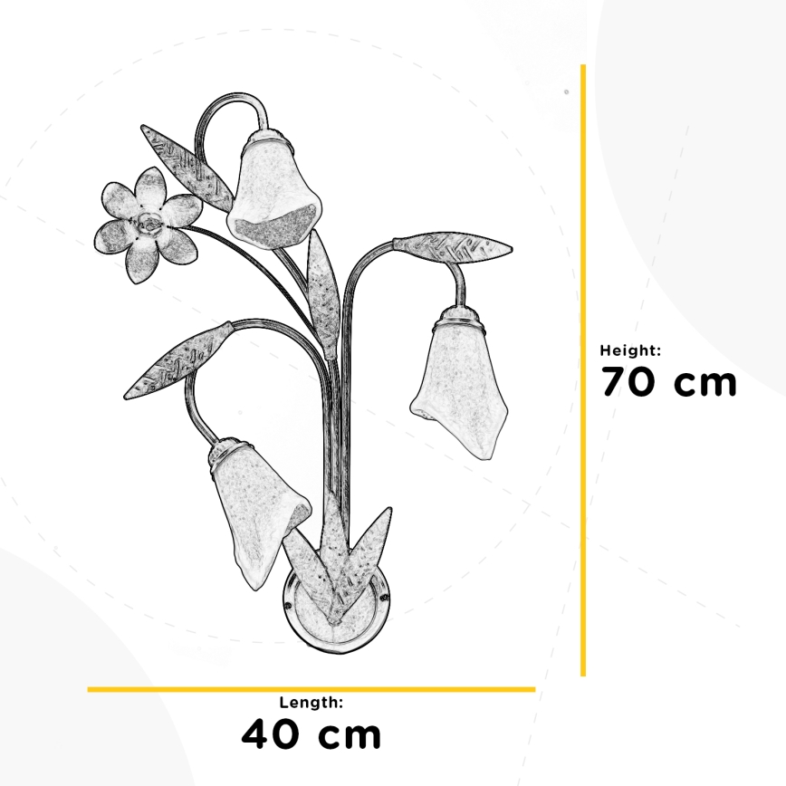 ONLI - Zidna svjetiljka ALGA 3xE14/6W/230V brončana
