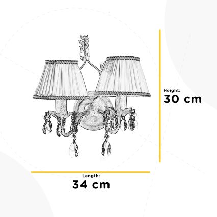 ONLI - Zidna svjetiljka KAREN 2xE14/6W/230V brončana