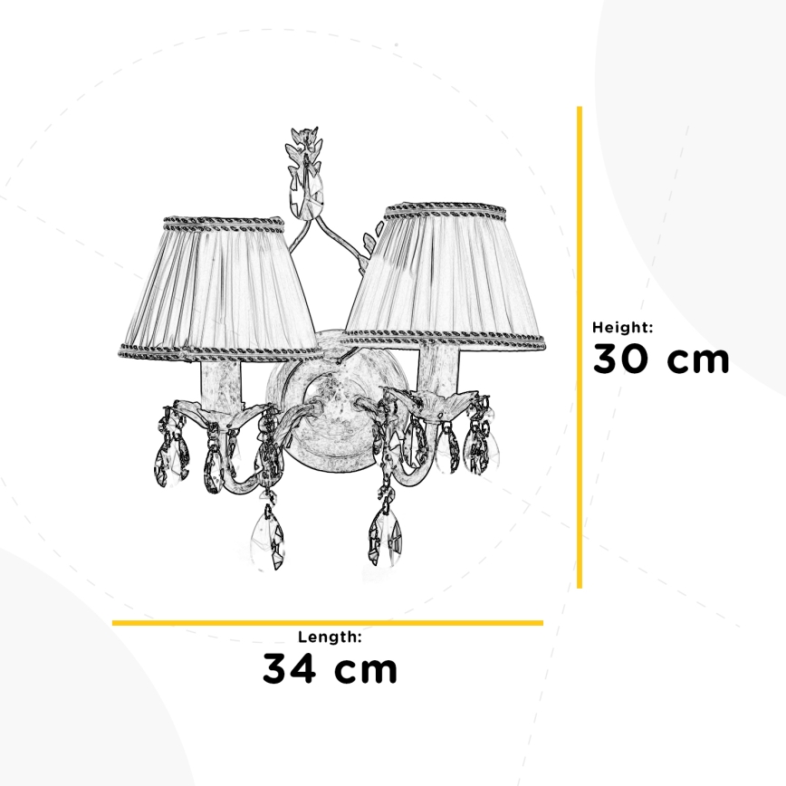ONLI - Zidna svjetiljka KAREN 2xE14/6W/230V brončana