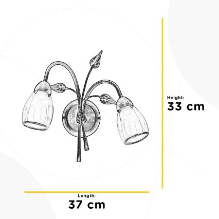 ONLI - Zidna svjetiljka LILIANA 2xE14/6W/230V