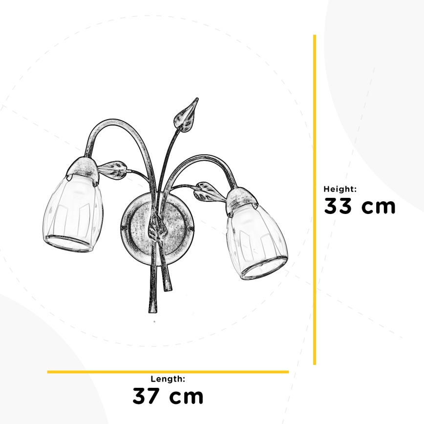 ONLI - Zidna svjetiljka LILIANA 2xE14/6W/230V