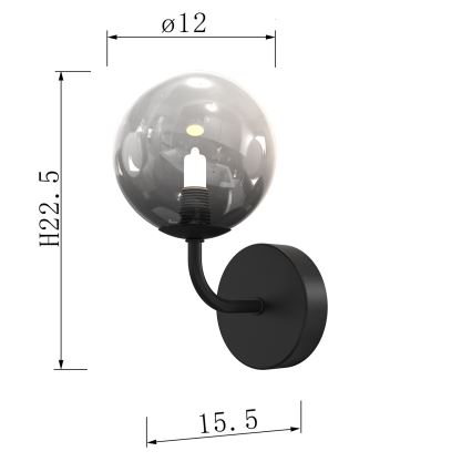 ONLI - Zidna svjetiljka PALOMA 1xG9/10W/230V crna/dimna